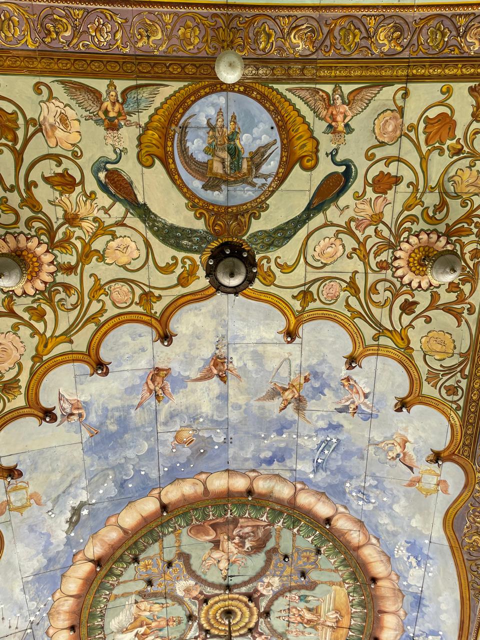 Picture of indo-european art work on the ceiling